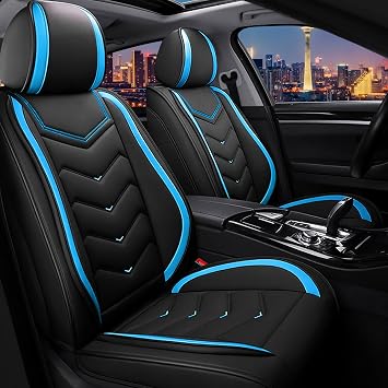 CTDS Car Seat Covers for Jeep Wrangler 2000-2026, Stylish Sport Seat Cover, Premium Nappa Leather Car Seat Cover. Automobile Seat Covers Sets.(Standard 2 Seats/Black Blue)