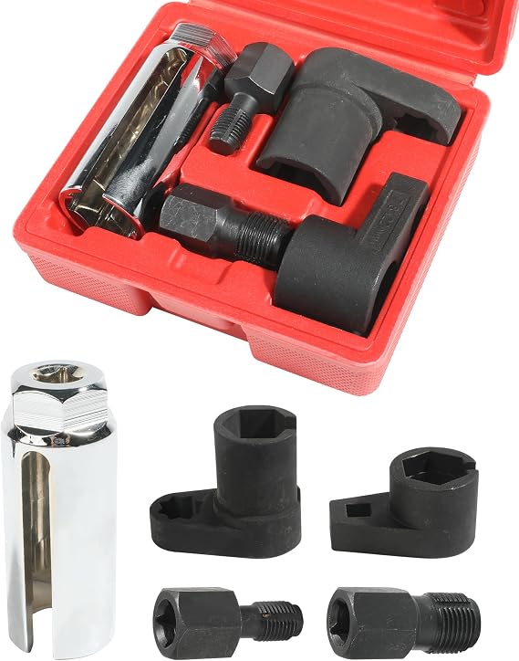 SCUARI 5PCS O2 Sensor Socket,Car Accessories Oxygen Sensor Socket,Oxygen Sensor Extender,O2 Sensor Wrench,O2 Oxygen Sensor Socket Set for Removing and Install Oxygen Sensors