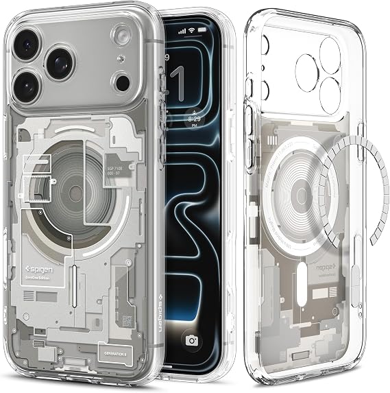 Spigen iPhone 17 Pro ile Uyumlu MagSafe Kılıf Ultra Hybrid Zero One Mag Fit Sararmaya Dayanıklı Tasarım Bej Şeffaf Kapak - ACS10072 (Spigen TR Garantili)