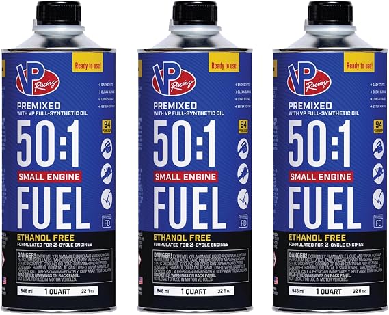 VP Racing Fuels 6235 SEF 50:1 Premixed 2-Cycle Small Engine Fuel, Quart (3 Pack)