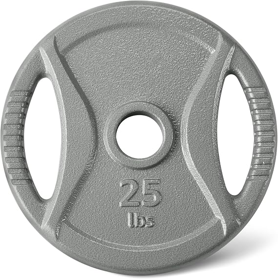 Amazon Basics 2-Inch Olympic Grip Weight Plates, Cast Iron, for Powerlifting, CrossFit & Strength Training