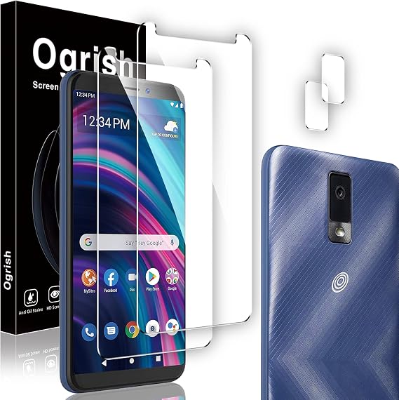 [2+2 Pack Screen Protector for BLU View 3 (B140DL) and Camera Lens Protector - Tempered Glass,Anti-fingerprint,Shatter Proof,HD Clarity
