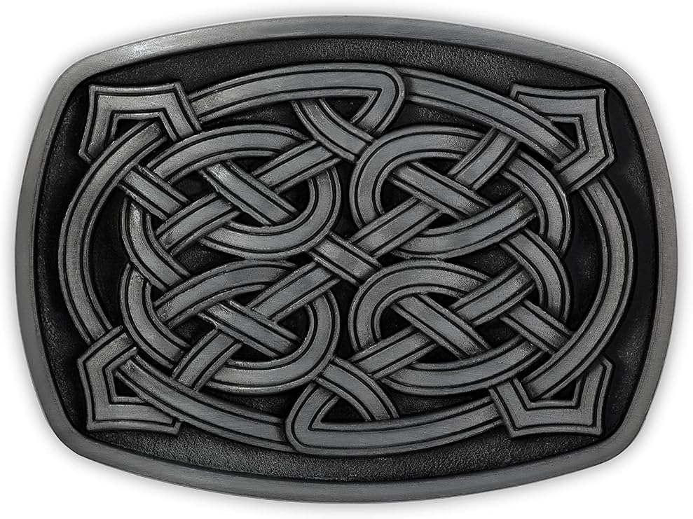 HAQUIL Celtic Knot Belt Buckle For Men Scottish Rectangle Stainless Steel Western Belt Jeans Accessories Fashion Gifts For Men