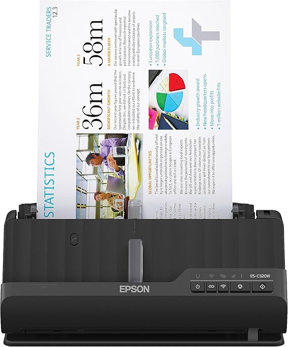Epson Workforce ES-C320W Wireless Compact Document Scanner Duplex 20-pg ADF
