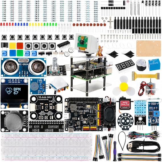 SunFounder AI Fusion Lab Kit for Raspberry Pi 5/4/3B+/Zero 2w, LLMs ChatGPT/Gemini/Grok, YOLO&OpenCV & MediaPipe, Python, Video Courses for Beginners Engineers