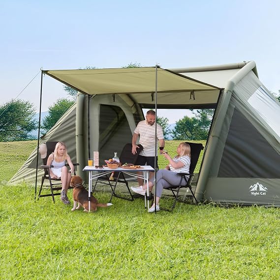 Night Cat Inflatable Tent: Easy Set Up Pump for Family Winter Camping and Outdoor Events
