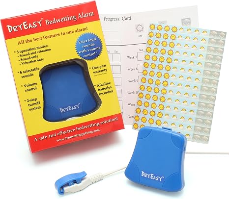 DryEasy Bedwetting Alarm with Volume Control 6 Selectable Noise and Vibrations