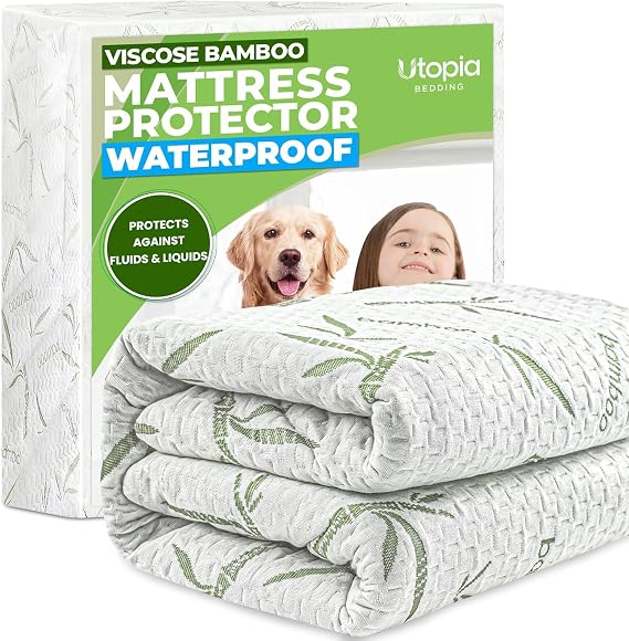 Bamboo Viscose Waterproof Mattress Protector King Size, 17" Deep Pocket
