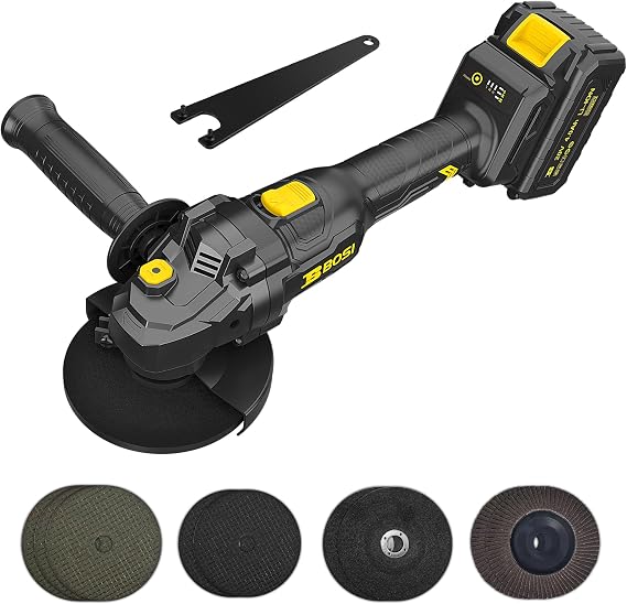 Brushless Angle Grinder with 20V Battery, 3 Variable Speed Power Grinder, Cordless Angle Grinder Power Tools, Ideal for Cutting Grinding Polishing