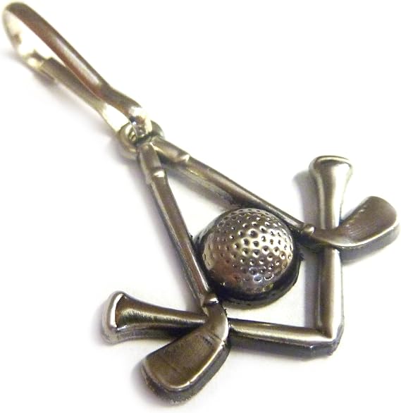 Golf Club Ball Tee Masonic Square & Compass Jacket Backpack Zipper Pull Clip