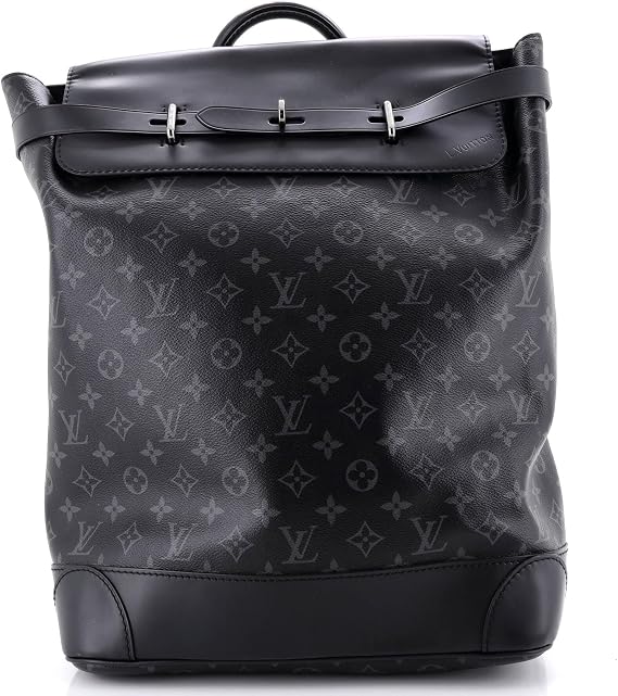 Pre-Loved Steamer Backpack Monogram Eclipse Canvas, Black