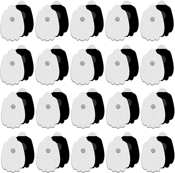 TENS Unit Electrode Pads, 40 Pcs Stronger Self-Adhesive Reusable Tens Unit Replacement Pads for 50 Times, VOVOU Latex-Free Snap TENS Pads Compatible with TENS EMS Devices Use 3.5mm Button Leads
