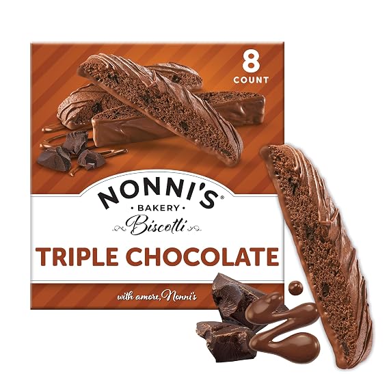 Nonni's Triple Chocolate Biscotti Cookies, Individually Wrapped, 8ct