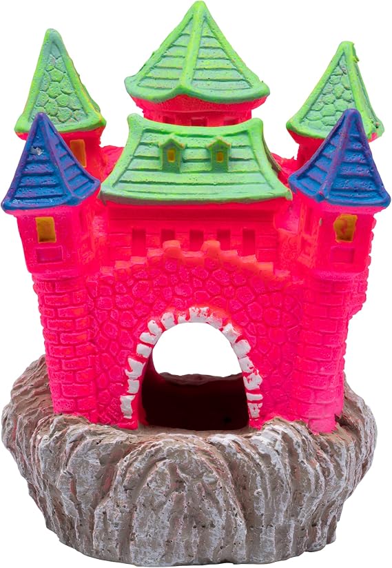 GloFish Extra Large Castle Ornament, 1 Count, Decor for Aquariums