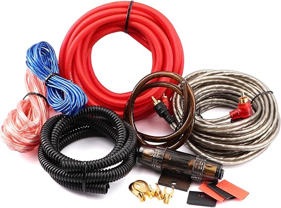 8 Gauge Amp Installation Wiring Kit - 1500W Car Amplifier Wiring Kit Helps You Make Connections and Brings Power to Your Radio, Subwoofers Speakers