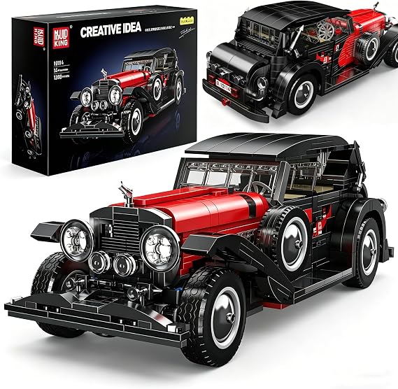 Mould King Classic Car Building Sets, 10114 Vintage Vehicle Model Build and Display, Collectible Retro Antique Vehicle Toys, Car Kits for Adults Aged 14+(1380 Pieces)