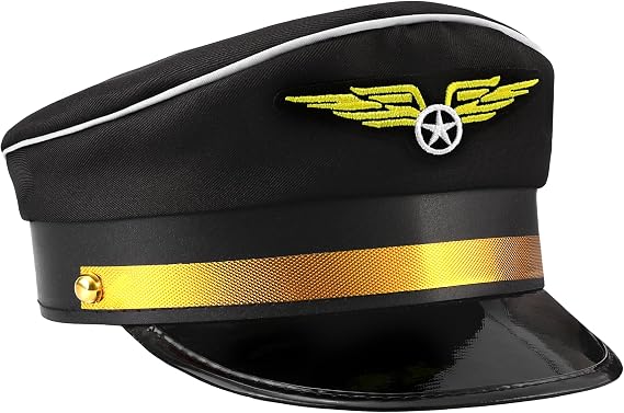 Funny World Pilot Hat Captain Cap Costume Accessory for Adults