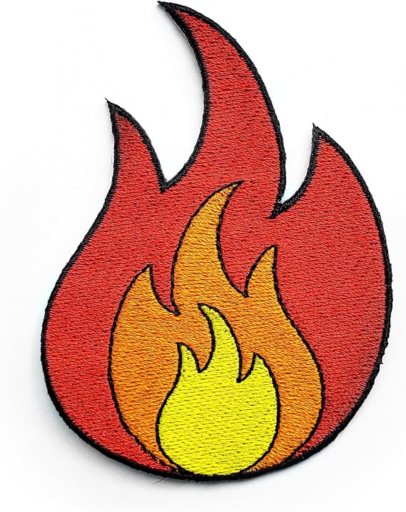 Kolorspun Fire Flame Patch - Hook and Loop Tactical Morale Patch