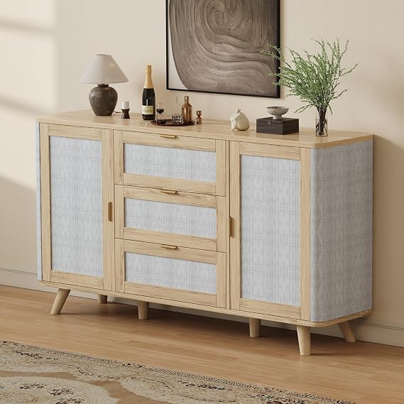 63" Large Farmhouse Sideboard Buffet Cabinet