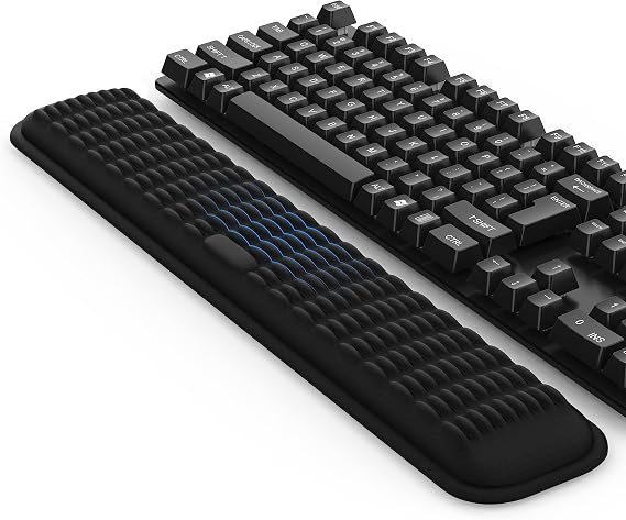 MEKASS Keyboard Wrist Rest, Soft Memory Foam Wrist Support, Keyboard Hand Rest Pad for Wrist Pain Relief, Keyboard Wrist Guard for Long Hours of Work, Gaming, Studying(Classic Black)