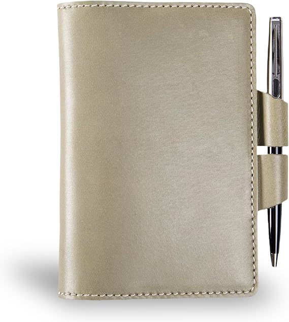 PEGAI Personalized Refillable Leather Journal Cover with Pen Loop & Card Slots for Notebook Journal, Refillable Journal, Leather Notebook Cover | Mood (Aqua, Lined)