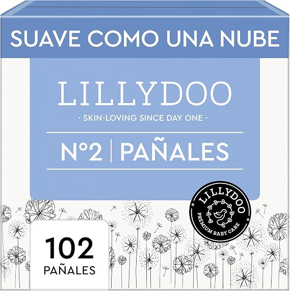 LILLYDOO Diapers, Size 2 (4+ kg), 102 pcs, Leak Protection