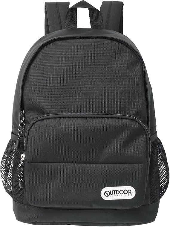 Outdoor Products Backpack, A4 Storage, Juniors, Mesh Pockets, Rough, Plain, Basic, Simple, Kids