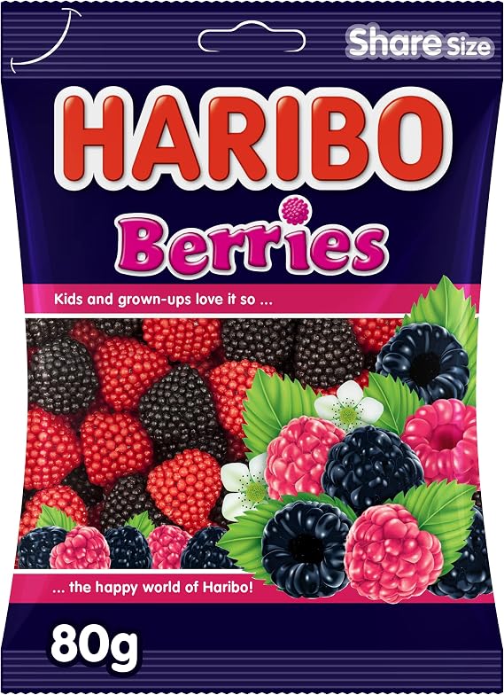 Haribo Berries, 2.8 oz 80 g x 4 Bags
