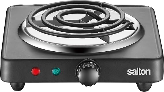 Salton HP1940 Electric Cooktop, 1000 Watts, Black