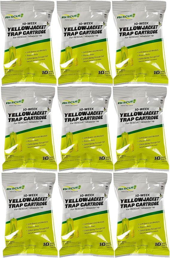 RESCUE! Yellowjacket Attractant Cartridge (10 Week Supply) for RESCUE! Reusable Yellowjacket Traps - (9 Pack)