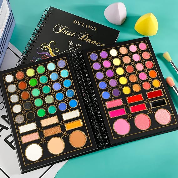Makeup Palette for Teens, DELANCI Pro Makeup Pallet Gift Set for Teen Girls and Women,Beginners, 78 All in One Make up Eyeshadow Kit,Full Makeup Starter Kit for Young Teens Beginners or Pros