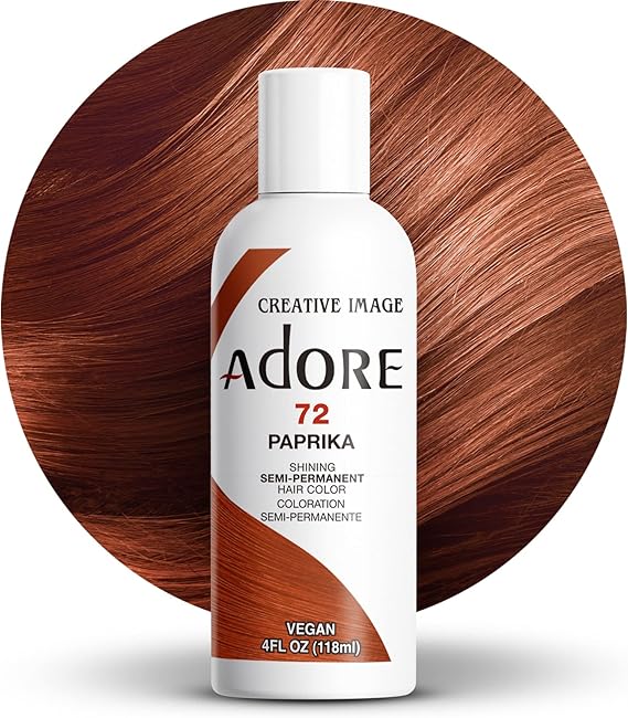 Adore Shining Semi Permanent Hair Colour 72 Paprika – Vibrant Warm Red Hair Dye
