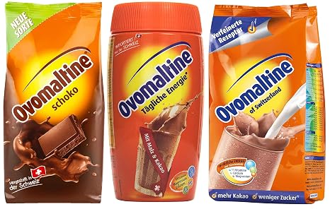 Sample Pack Ovomaltine Drink Powder Pack of 3 500 g Classic Powder 450 g Chocolate Powder 500 g Tin Cassic Powder
