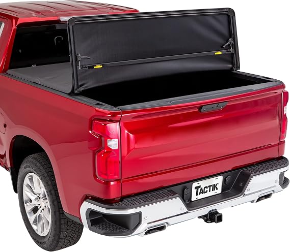 TACTIK Soft Tri-Fold Truck Bed Tonneau Cover - Fits Ford Ranger 2019-2023 with 5' Short Bed - Ford Ranger Tonneau Cover - Heavy Duty Aluminum Frame - Marine Grade 24 oz Vinyl