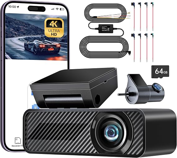 pelsee P1DUO Dash Cam with Hardwire Kit