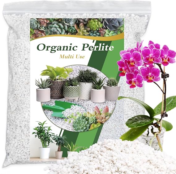 Perlite 8QT, Premium Organic Perlite for Plants, Perlite for Plants Indoor