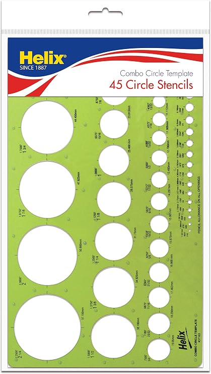 Maped Helix Combo Circle Drawing Template - 6 1/2 Inch x 11 Inch - Precision Drafting - Enhanced Drawing Accuracy - for Artists & Designers