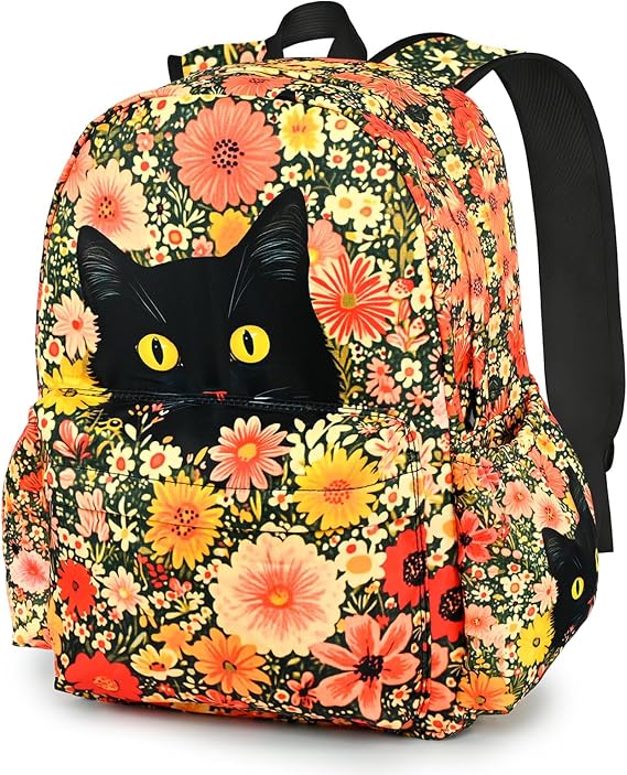 Cat Kids Backpack School Backpack Teens Bookbag for Girls Boys Hiking Camping Travel Sports