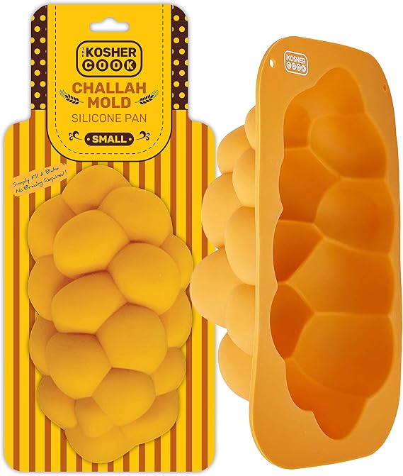 The Kosher Cook Silicone Braided Challah Mold - Small - Braided Oval Challah Pan - Challah Bread Baking Mold - No Shaping Required