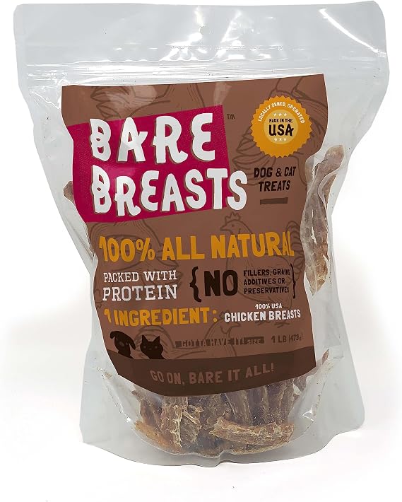 Bare Bites Bare Breast All Natural Chicken Jerky 1lb, Made in USA