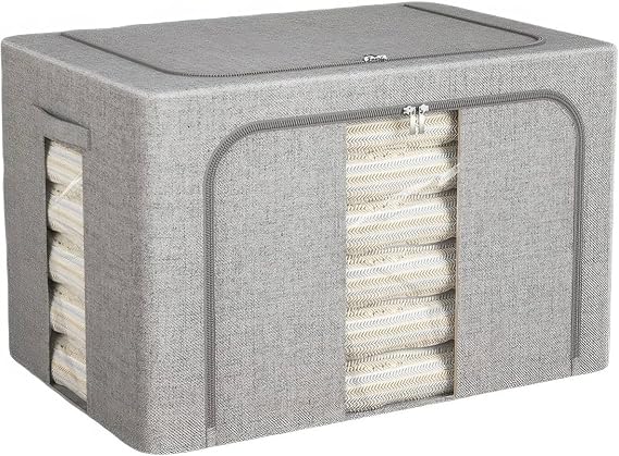 Foldable Boxes Storage Cubes with See-Through Windows, Stackable Storage Boxes For T-shirts Shoes Clothes 16 * 12 * 8inches