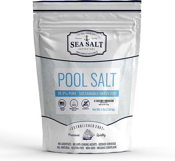 Sea Salt Superstore Pool Salt for Saltwater Pools, Chlorine Generator, 5 lb