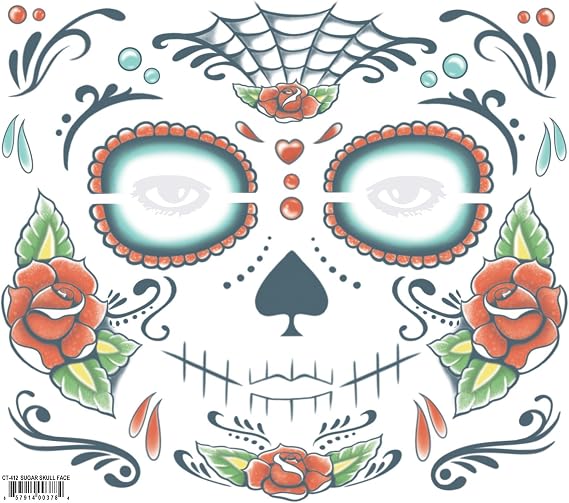 Morris Costumes Day of The Dead Tattoo
