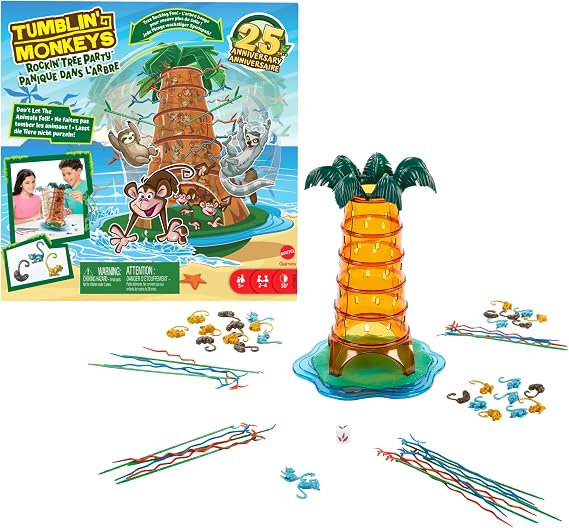 Mattel Games Tumblin' Monkeys 25th Anniversary Special Box Game Tumblin' Monkeys 25th Anniversary Special Box Game HTW65 for children and evenings with family and friends