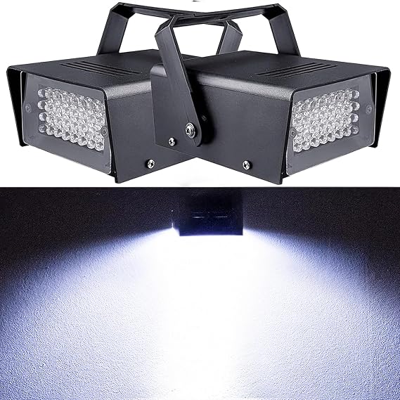 Pack of 2 32 LED Strobe Disco Light Strobe Flashing Disco Flash Light for Party Strobe Disco Flash Light Mini LED Atomic Strobe Light Strobe Lights Flashing Light Disco Light Halloween Lighting Technology [Energy Class D]