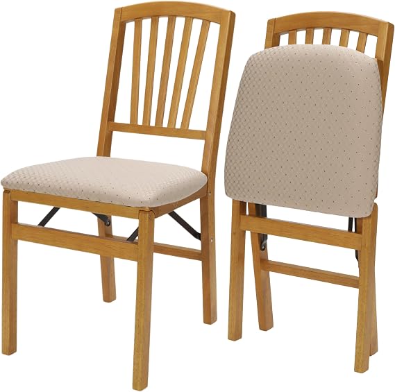 Stakmore Slat Back Folding Chair Finish, Set of 2, Oak