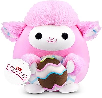 ZURU Snackles 8-inch Plush Easter Edition, Cuddly Squishy Comfort Lamb with Cake Treat Accessory