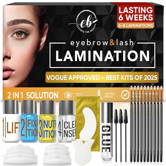 Elevate the Beauty Lash Lift & Eyebrow Lamination Kit with Tools and Guide