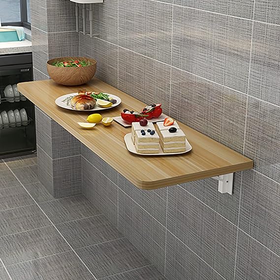 Wall Mounted Table Fold Down,Folding Drop-Leaf Desk,Modern Simple Style Writing Computer Workbench,Foldable Space Saving Design,for Bedroom Bathroom Apartment Study