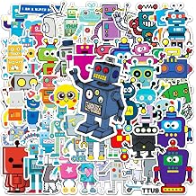 50Pcs Robots Stickers Cool Stickers no Repeat Stickers for Kids Adults Teens Waterproof Vinyl Sticker for Luggage Computer Skateboard Bike for for Kids Teens Girls (Robots)